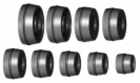 Set of 9 low-taper centring collets